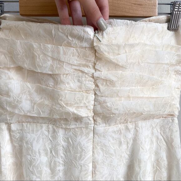 NWT Lulus Met Your Match Cream‎ Strapless Ruched Maxi Dress - Picture 5 of 8